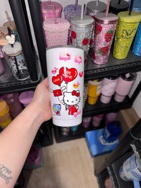 Hello Kitty White & Red Valentine Tumbler